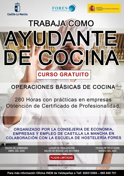 Curso Gratis de Ayudante de Cocina 2025