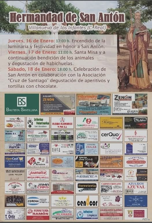 Festividad de San Antón 2025 en Villanueva de los Infantes