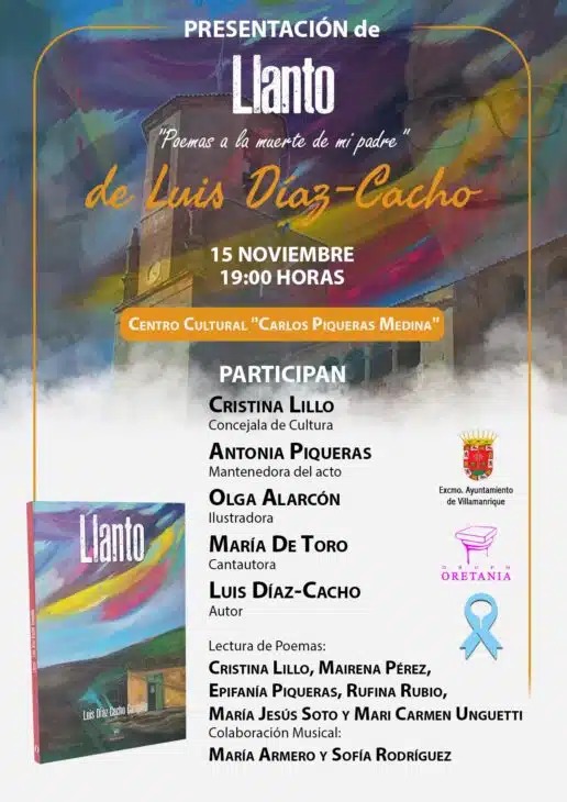 Presentación de Llanto el nuevo poemario de Luis Díaz Cacho en Villamanrique 2025