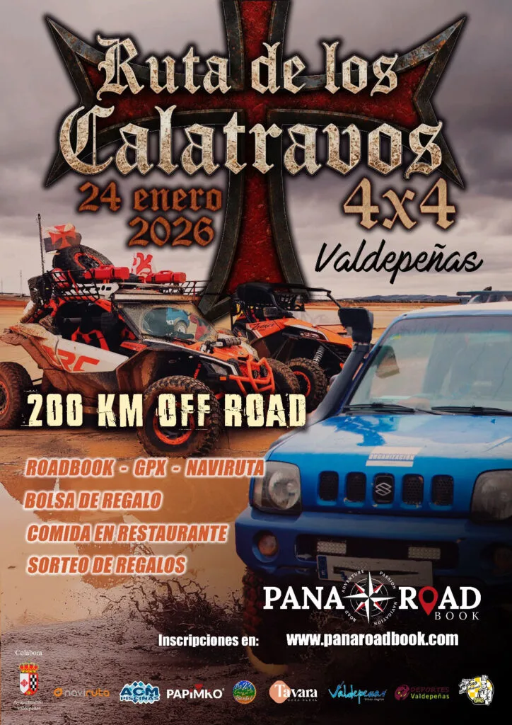 Descubre la Ruta de los Calatravos 4×4 Valdepeñas 2026: fecha, recorrido, inscripción, horarios, vehículos admitidos y todo lo que incluye esta gran aventura off road.