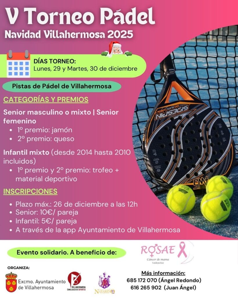 V Torneo de Pádel Navidad Villahermosa 2025